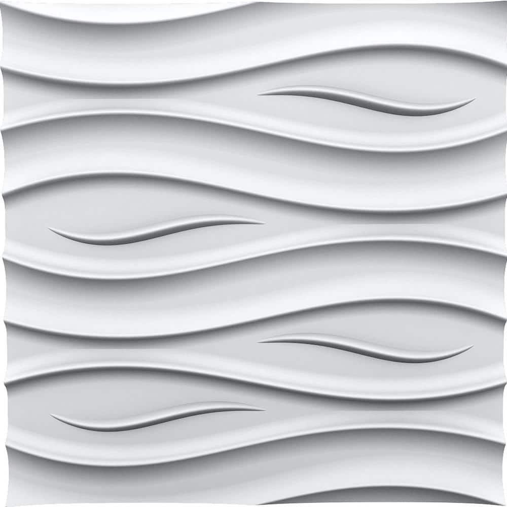 Ocean 3/4 in. x 2 ft. x 2 ft. Plain White Seamless Foam Glue-Up 3D Wall Pan