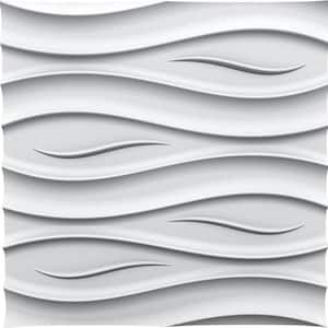 Ocean 3/4 in. x 2 ft. x 2 ft. Plain White Seamless Foam Glue-Up 3D Wall Panels (12-Pack) 48 sq. ft./case
