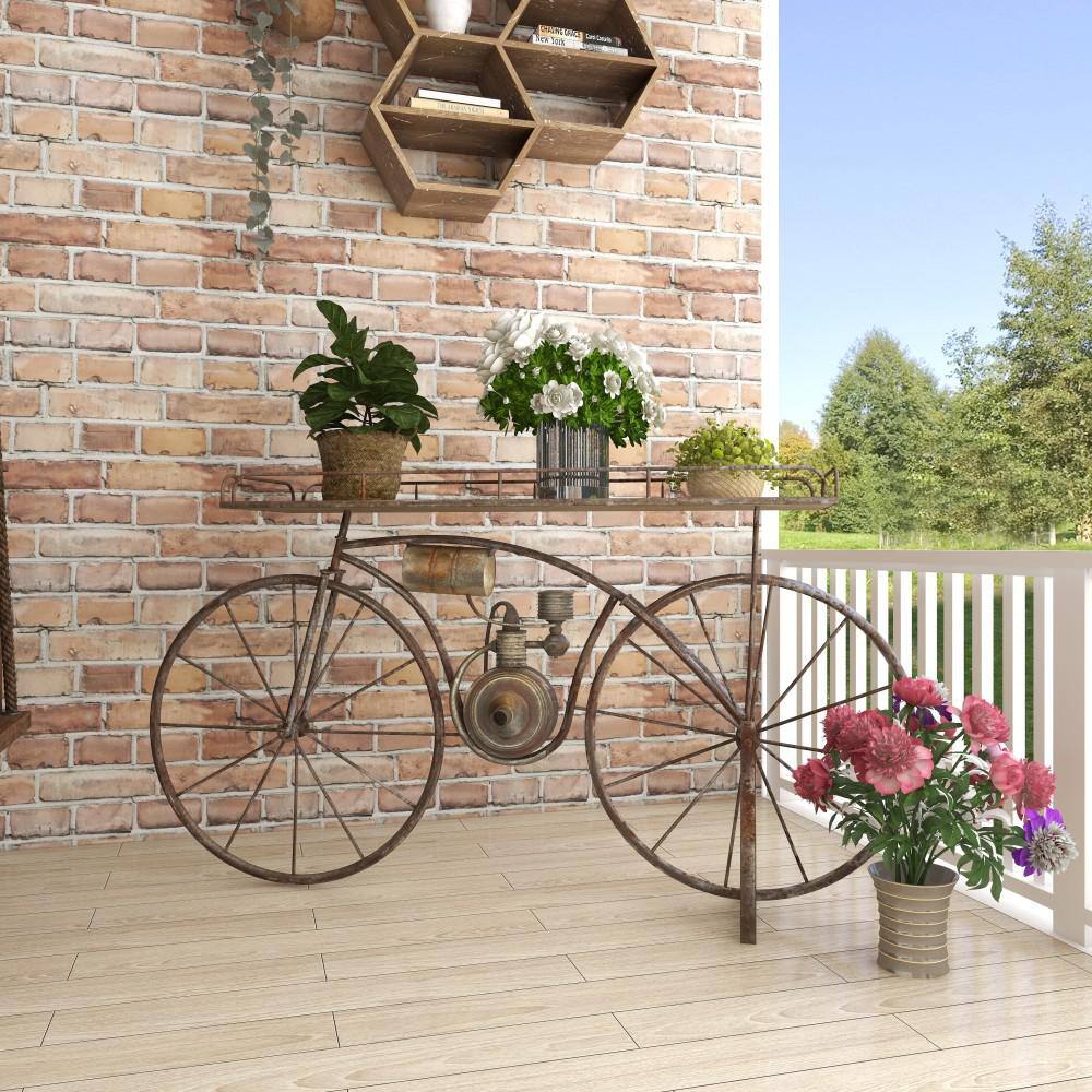 Bronze Metal Vintage Bike Indoor Outdoor Plant Stand