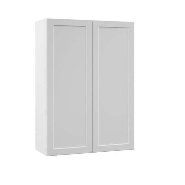 Hampton Bay Designer Series Melvern Assembled 36x30x12 in. Wall Open Shelf Kitchen Cabinet in White