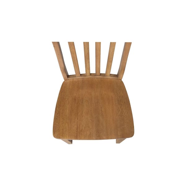 International Concepts Gladys Hickory Solid Wood Dining Chair Set