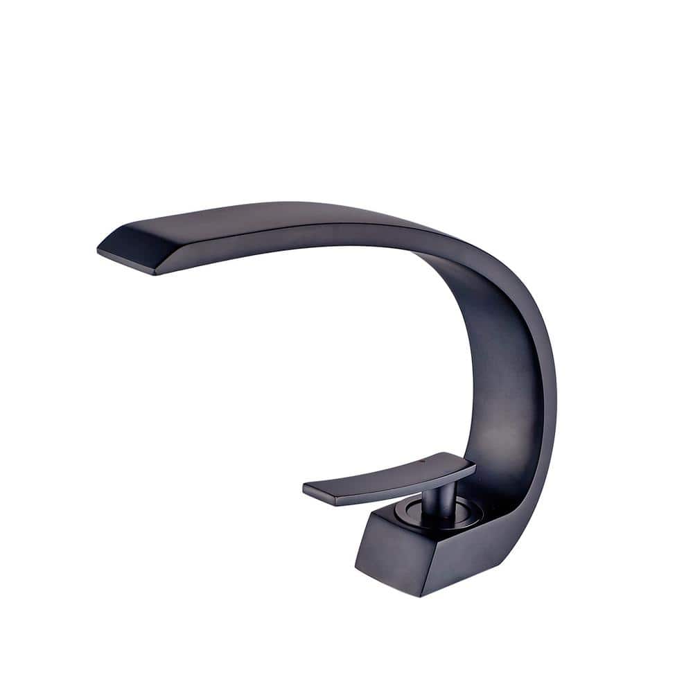 Single Hole Single-Handle Bathroom Faucet with Unique Design Curved in Matt
