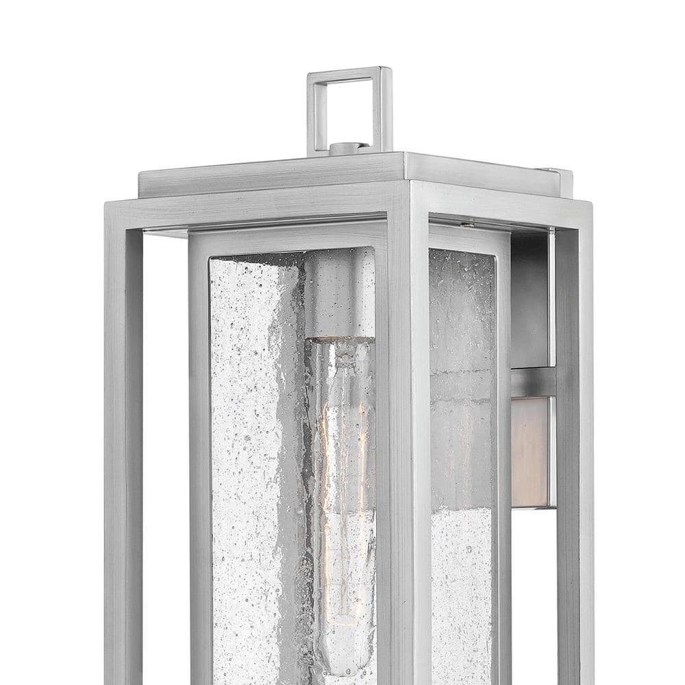 Satin Nickel Outdoor Wall Lantern with Clear Seedy Glass