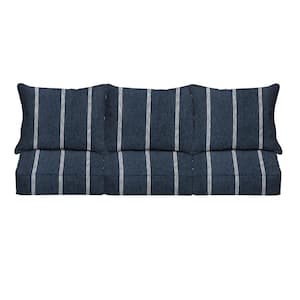 25 x 23 x 5 (6-Piece) Deep Seating Outdoor Couch Cushion in Sunbrella Lengthen Indigo