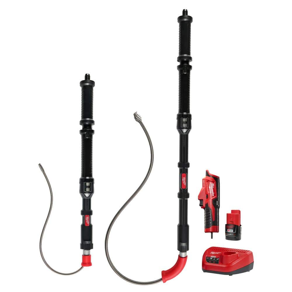 Milwaukee M12 Trap Snake 12V Lithium-Ion Cordless 4 ft. Urinal and 6 ft. Toilet Auger Combo Kit -  3577-21