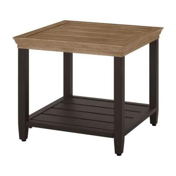 Home Decorators Collection Kingsbrook Aluminum Wicker Outdoor Side Table