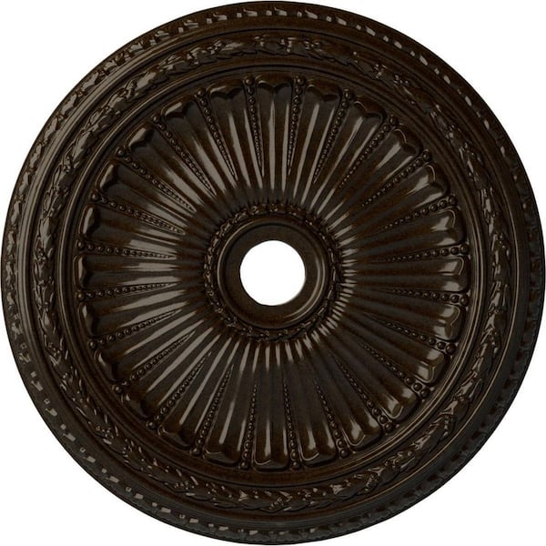 Ekena Millwork 2-1/2 in. x 35-1/8 in. x 35-1/8 in. Polyurethane Viceroy Ceiling Medallion, Bronze
