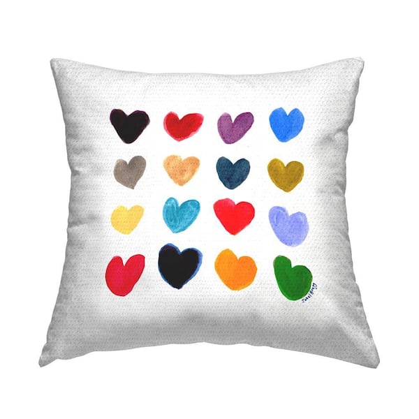 Stupell Industries Symmetrical Heart Pattern Outdoor Printed Throw Pillow by Janel Bragg