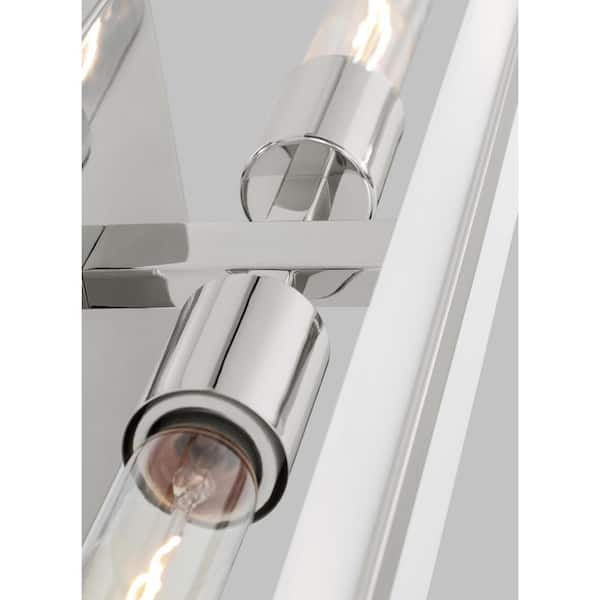 Generation Lighting - Studio Dex 24 in. Medium 2-Light Chrome Vanity Light with Satin Etched Glass Shade