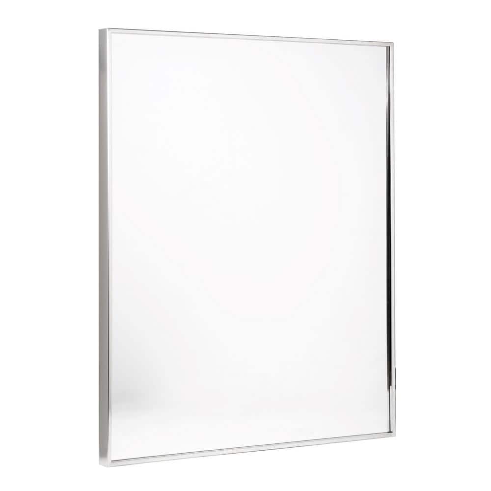Bright Chrome Rectangular Wall Vanity Mirror 30" x 36"