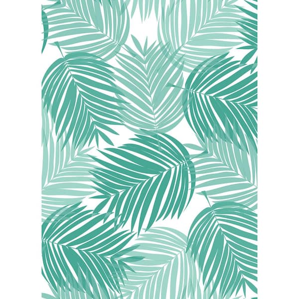 Stay Palm Leaf Blue Vinyl Peel and Stick Wallpaper