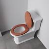 JONES STEPHENS Decorative Wood Elongated Closed Front Toilet Seat with  Cover and Brass Hinge in Light Oak C3B2E117BR - The Home Depot