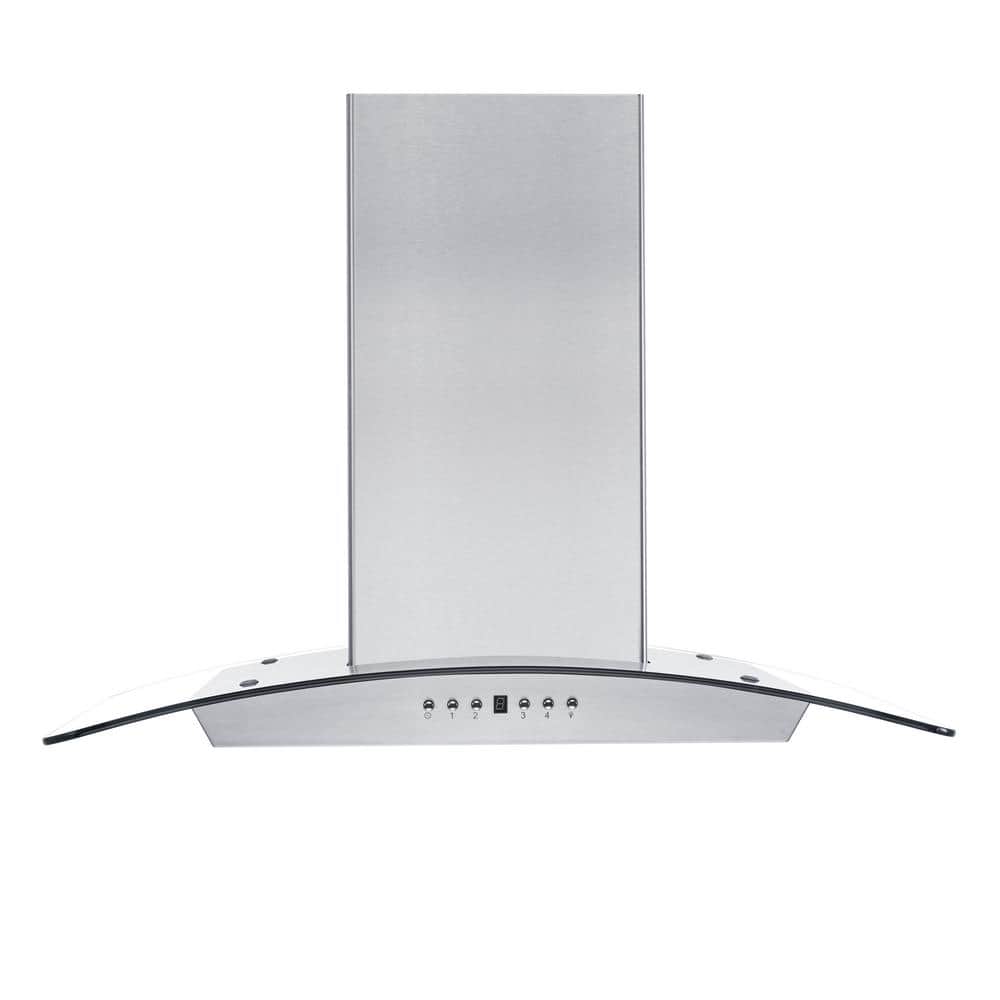 30" Stainless Steel Convertible Wall Mount Range Hood with Glass Canopy