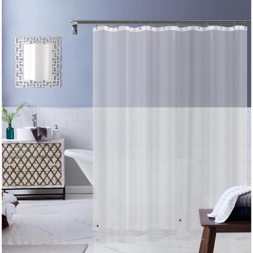 Dainty Home PEVA 72 in. W x 70 in. L in Clear Clear Shower Curtain with  Magnets White Shower Curtain Waterproof Shower Curtain Liner 6GSLCL - The  Home