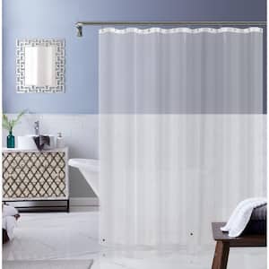 PEVA 72 in. W x 70 in. L in Clear Clear Shower Curtain with Magnets White Shower Curtain Waterproof Shower Curtain Liner