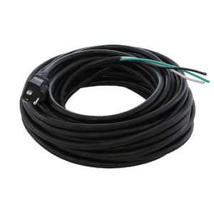 50 ft. 14/3 3-Prong 15A NEMA 5-15P U.S Indoor/Outdoor Cord in Black With Stripped End Replacement Cable