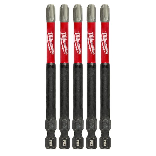 SHOCKWAVE Impact Duty 3-1/2 in. Phillips #3 Alloy Steel Screw Driver Bit  (5-Pack)