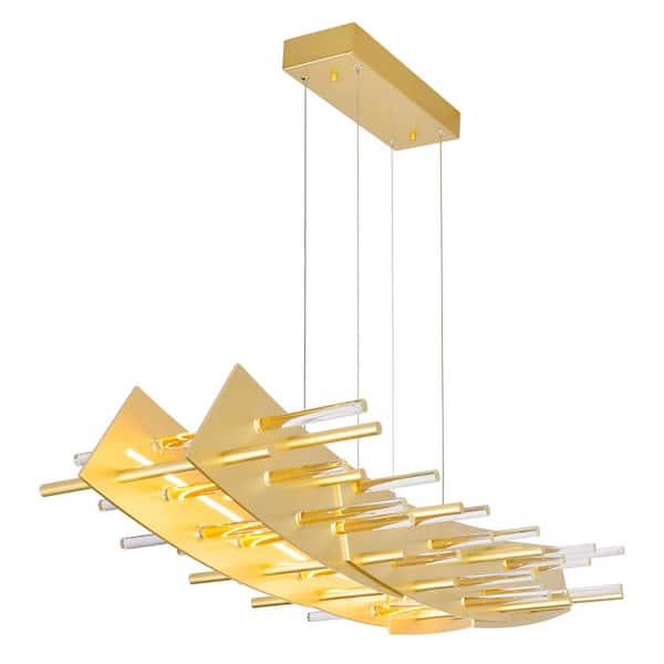 Gondola LED Chandelier With Satin Gold Finish