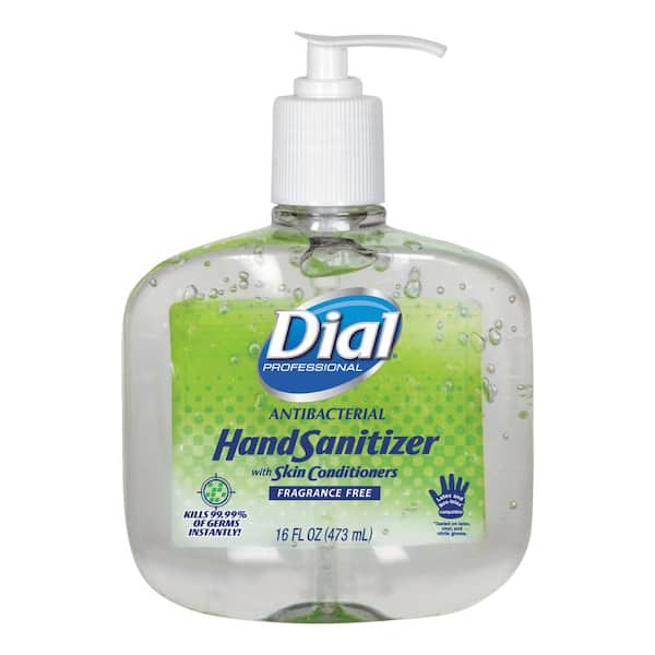 Dial Professional 16 oz. Fragrance-Free Antibacterial with Moisturizers Gel Hand Sanitizer, Pump Bottle (8-Pack)