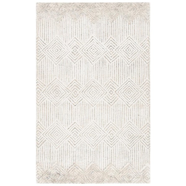 SAFAVIEH Metro Beige/Ivory Doormat 3 ft. x 5 ft. Diamond Striped Area Rug