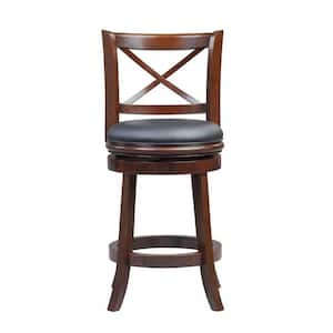 Georgia 24 in. Cappuccino Swivel Cushioned Bar Stool