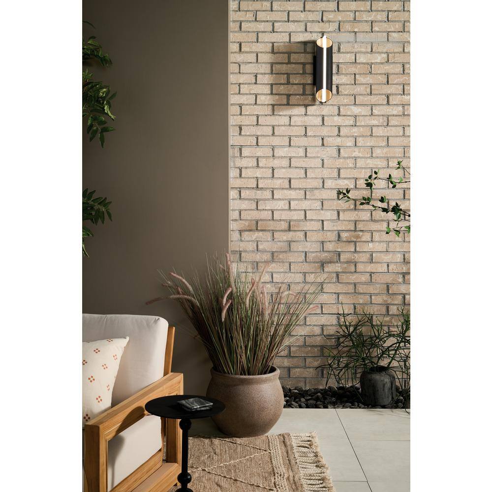 Astalis Black and Gold Cylinder LED Wall Light