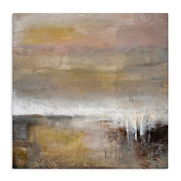 Stupell Industries Neutral Earthy Abstract Landscape by Karen Hale Unframed Abstract Graphic Art Print 24 in. x 4 in.