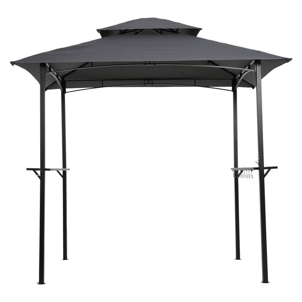 8 x 5 ft. Gray Polyester Grill Gazebo Replacement Canopy, Double Tiered Outdoor Patio Tent Roof Top Cover Only price history on PriceWatchPro