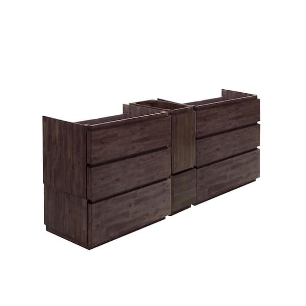 Fresca Formosa 58 in. Freestanding Double Bath Vanity Cabinet without Top in Acacia