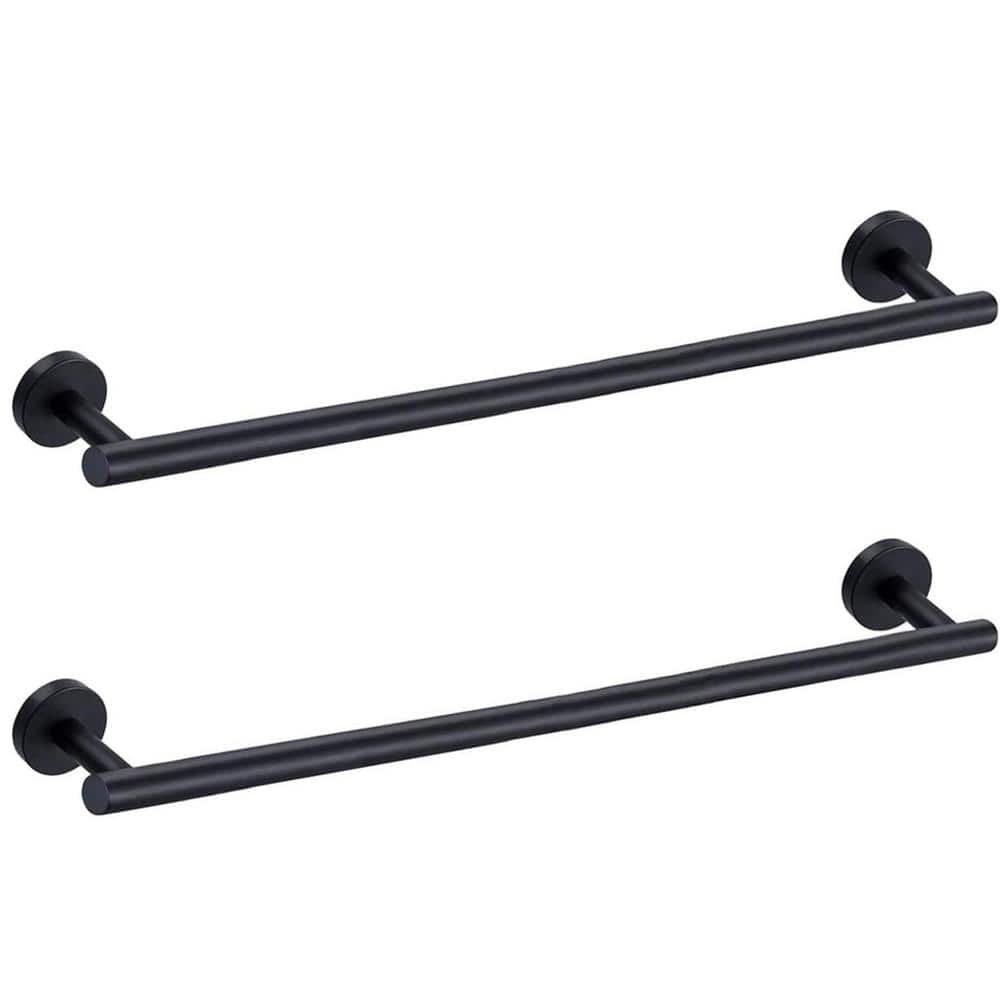 Bathroom 30 in. Wall Mounted Towel Bar Rustproof Towel Rack in Matte Black ( (2-Pack) ) price history on PriceWatchPro