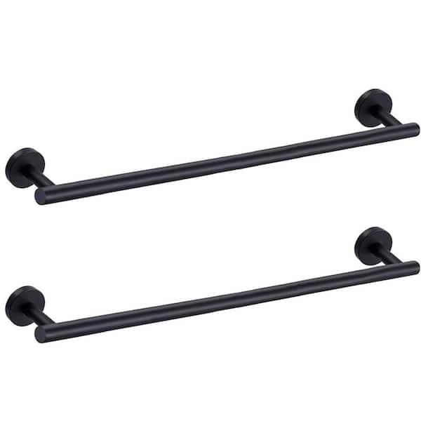 ATKING Bathroom 30 in. Wall Mounted Towel Bar Rustproof Towel Rack in Matte Black ( (2-Pack) )