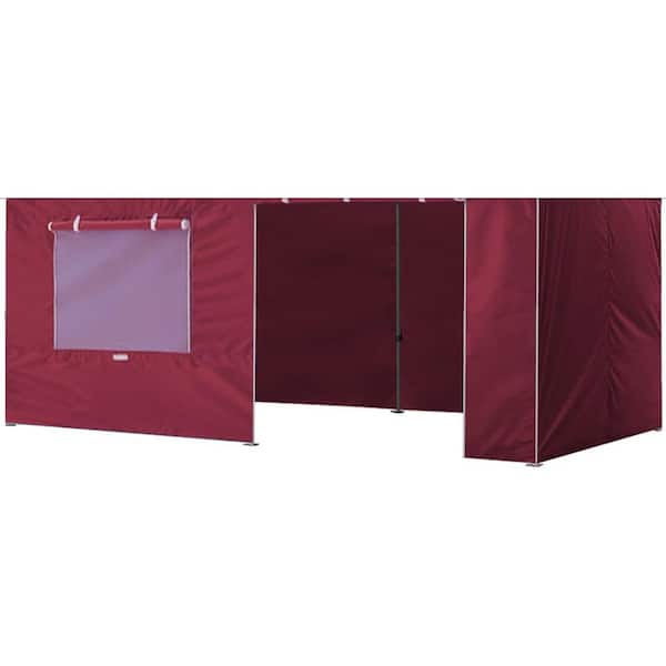Terracemaster Series 10 ft. x 20 ft. Burgundy Pop-Up Canopy Tent with 4-Zippered Sidewalls