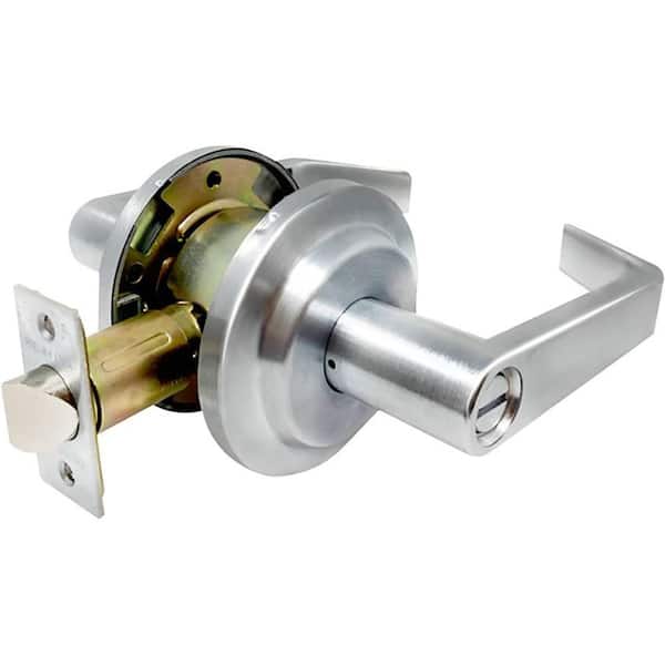 Heavy-Duty Satin Chrome Grade 2 Switch Style Privacy Door Handle Lever for Bed/Bath