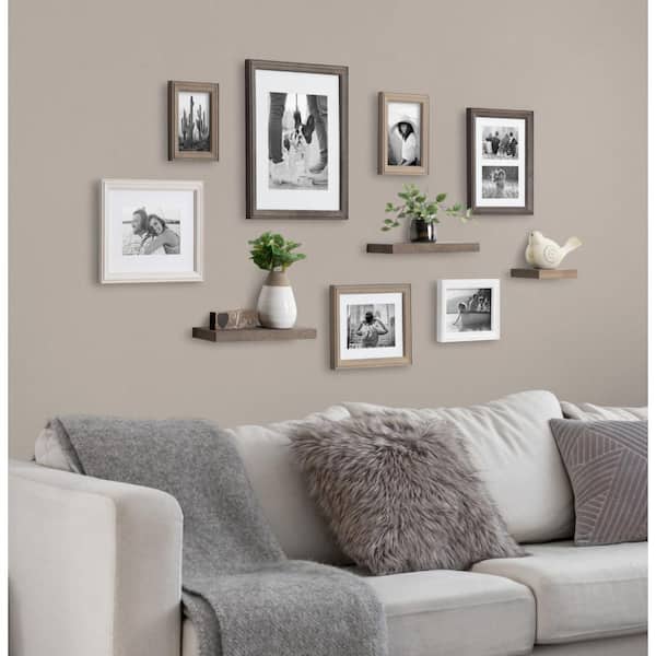Bordeaux Multi/Gray with Shelves Picture Frames (Set of 10)