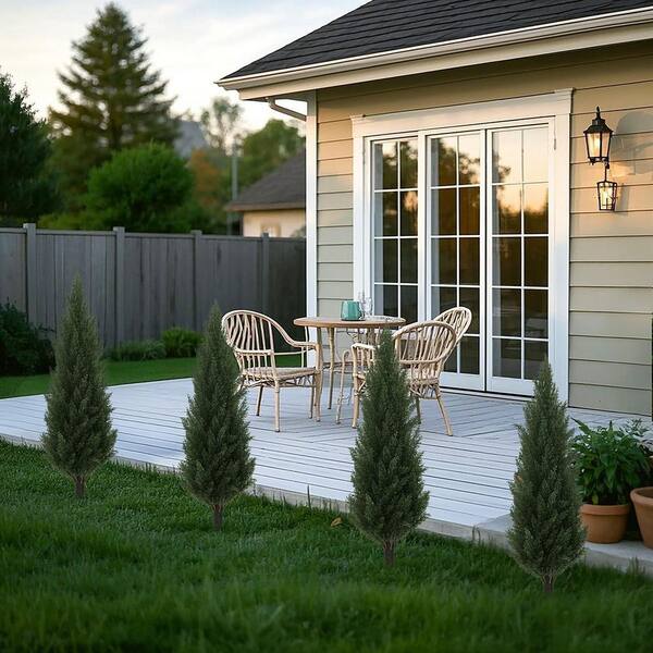10 in Artificial Cedar Topiary Tree UV Resistant Faux Cypress