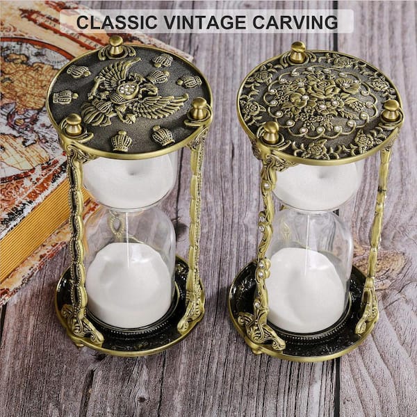 Afoxsos Black Sand Antique Hour Glass Timer 60 Minute: Mandala