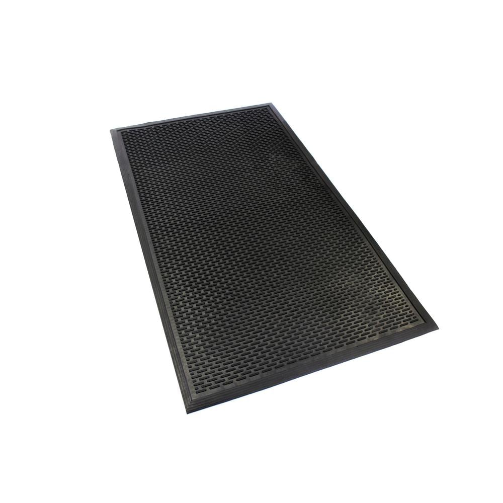 Envelor Black 3x5 Rubber Non-Slip Entrance Mat