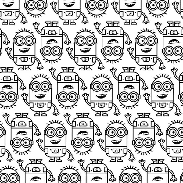 RoomMates Universal Minions Line Art Black Peel and Stick Wallpaper