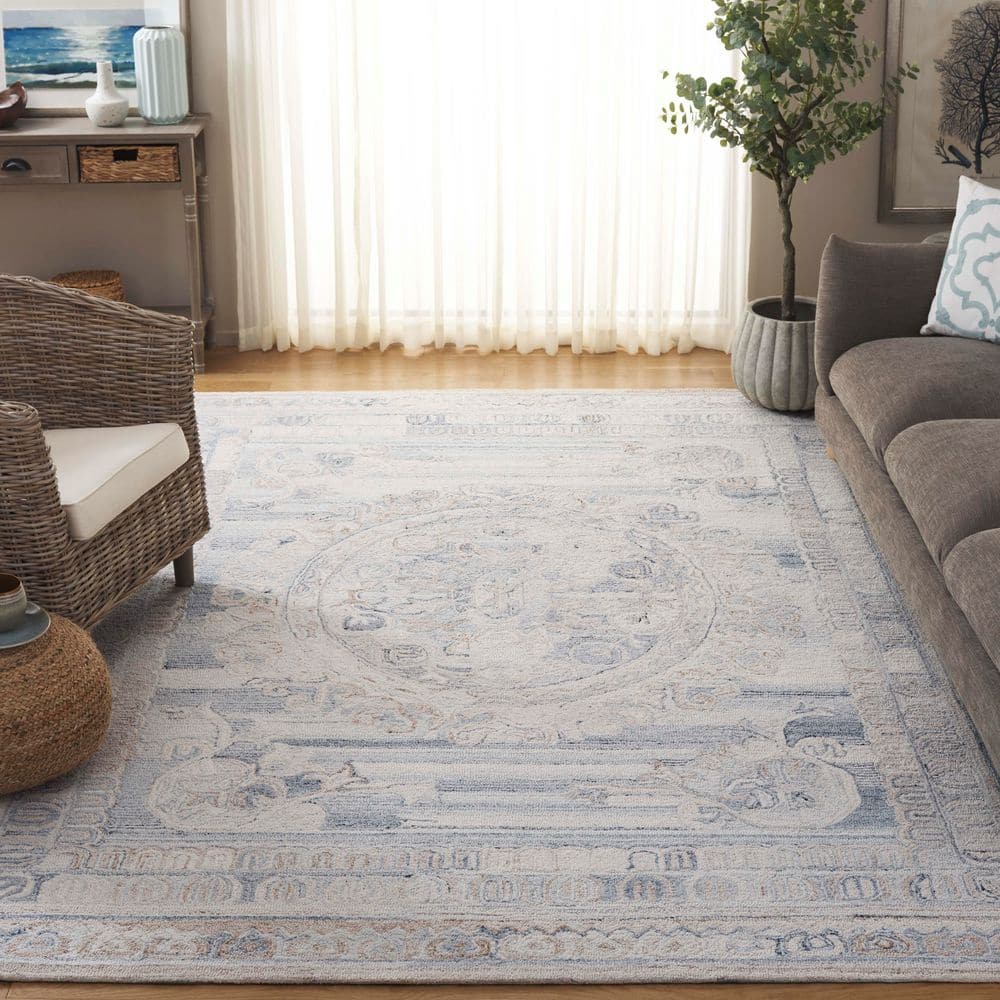 Aubusson 8 ft. x 10 ft. Gray/Ivory Distressed Medallion Area Rug price history on PriceWatchPro