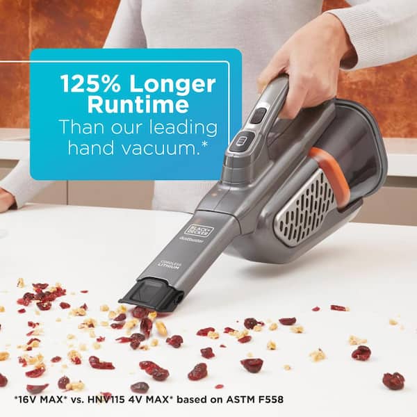 Cordless Handheld Vacuum Cleaner 16 Volt Lithium Carpet Attachment Crevice Tool 