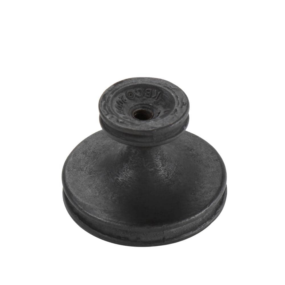 Black Iron Round Mushroom Knob with Matte Finish
