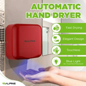 Hemlock Red Stainless Steel Commercial Automatic High Speed Electric Hand Dryer