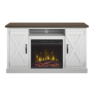 47.5 in. Freestanding Electric Fireplace T-Volt Stand in White