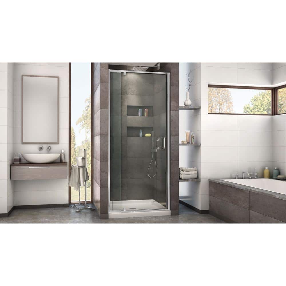 Flex 36" x 74.75" Chrome Frameless Pivot Shower Kit