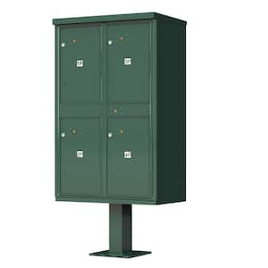 1590 4-Parcel Lockers on Pedestal Valiant Outdoor Parcel Locker