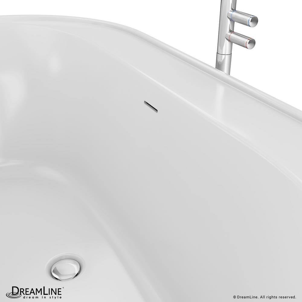 Essence 60-Inch White Acrylic Freestanding Oval Bathtub