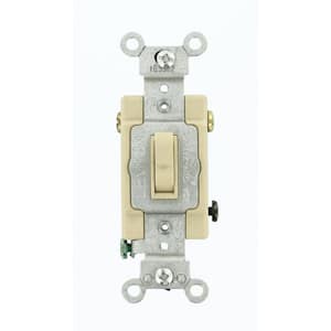 20 Amp Commercial Grade 3-Way Toggle Switch, Ivory