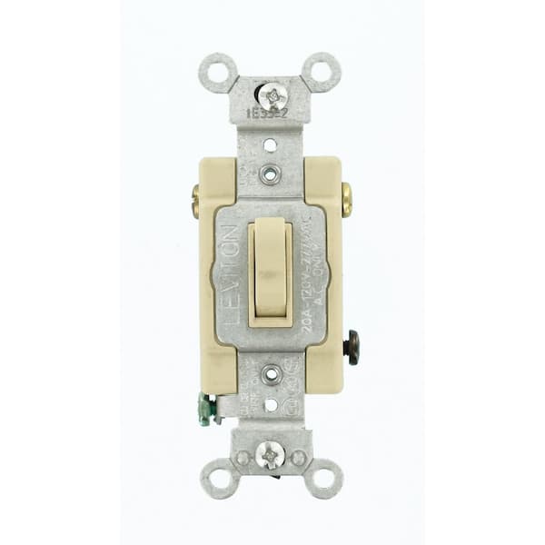 Leviton 20 Amp Commercial Grade 3-Way Toggle Switch, Ivory