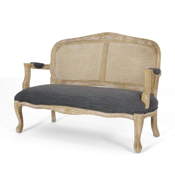 Noble House Headly 52.25 in. Charcoal Fabric 2-Seat Loveseat
