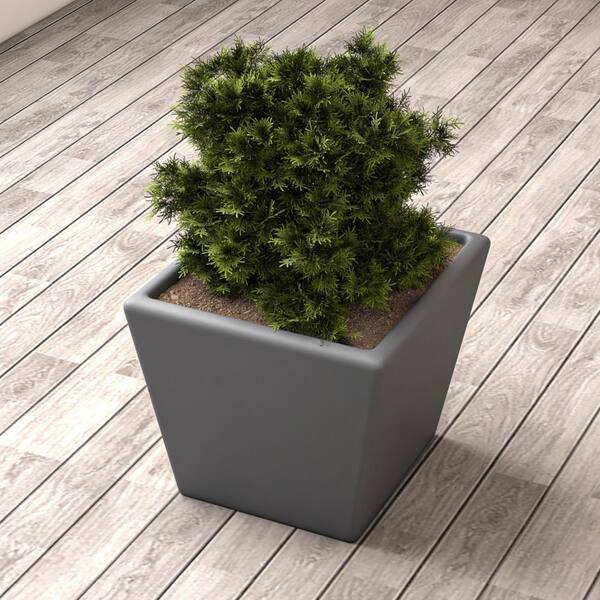 【コラソン】NEIGHBORHOOD TAPERED-S P-PLANT Sapcrete 12 in. Medium Light Gray Concrete Square planter / Pot